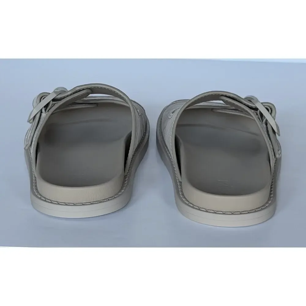 Fendi Men's FF Feel Slide Sandals Beige 8 US/7 UK IT 7X1604 NIB $1050